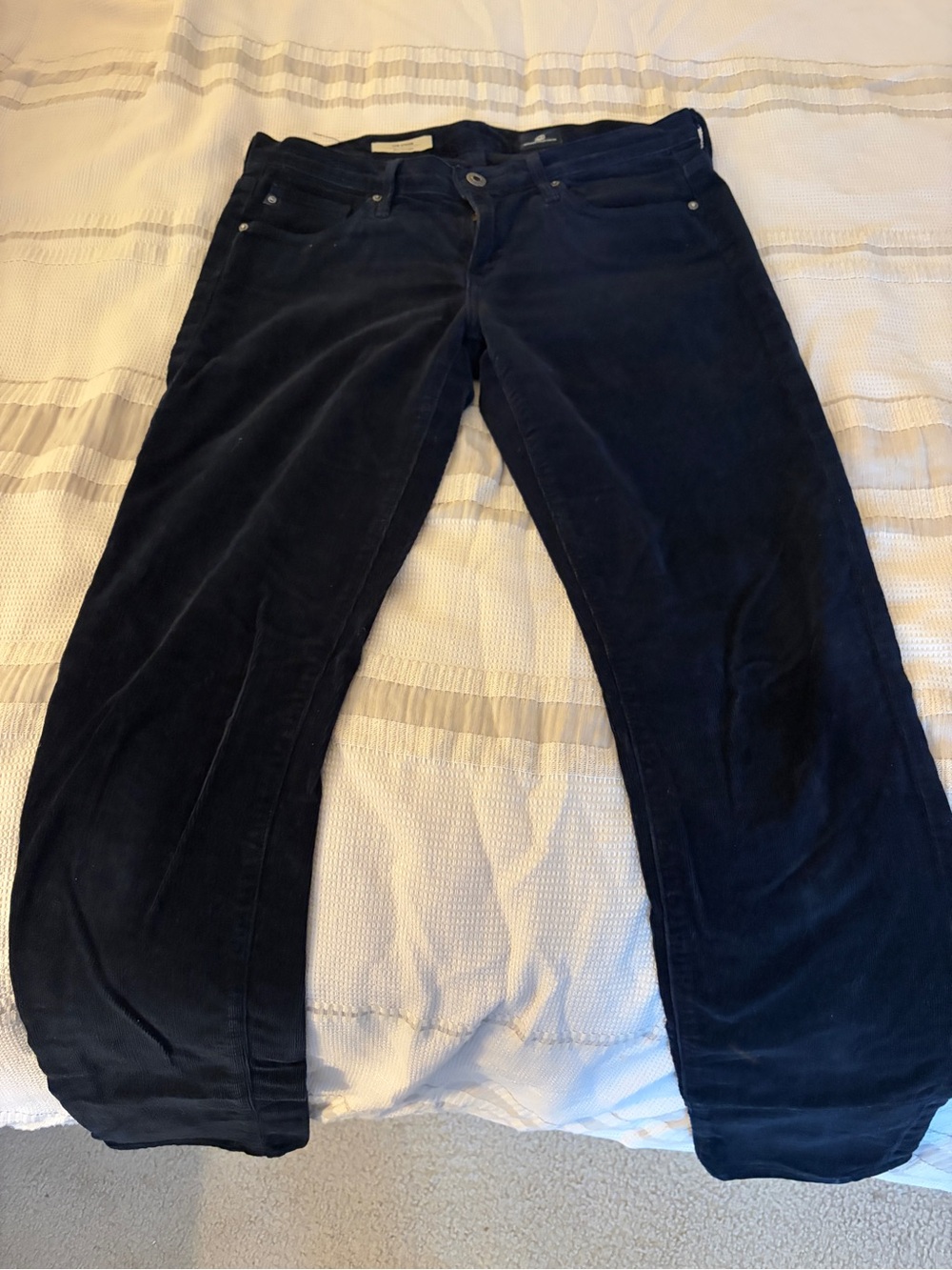 Ag Adriano Goldschmied Women's Dark Navy Corduroy Pants